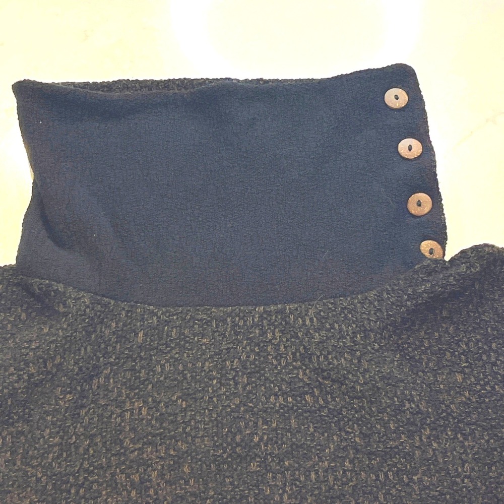 Margaret Winters Sweater Womens Medium Black Brown Art to Wear USA Lagenlook - Picture 3 of 10
